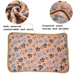 couverture douce animaux compagnie imprimée pattes blanc rose beige bleu gris