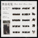 rubans décoratifs floraux vintage adhésifs noirs roses romantiques journal décoration DIY