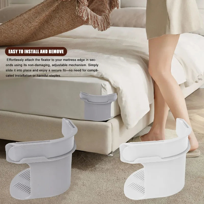 supports d'angle anti dérapage clip ajustable blanc gris moderne lit organisateur espace matelas fixations