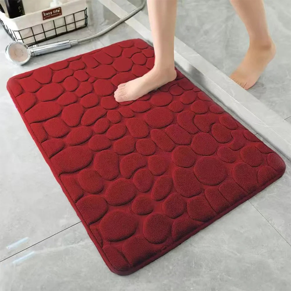 tapis bain antidérapant absorbant motif galets gris moderne minimaliste rapide machine sec