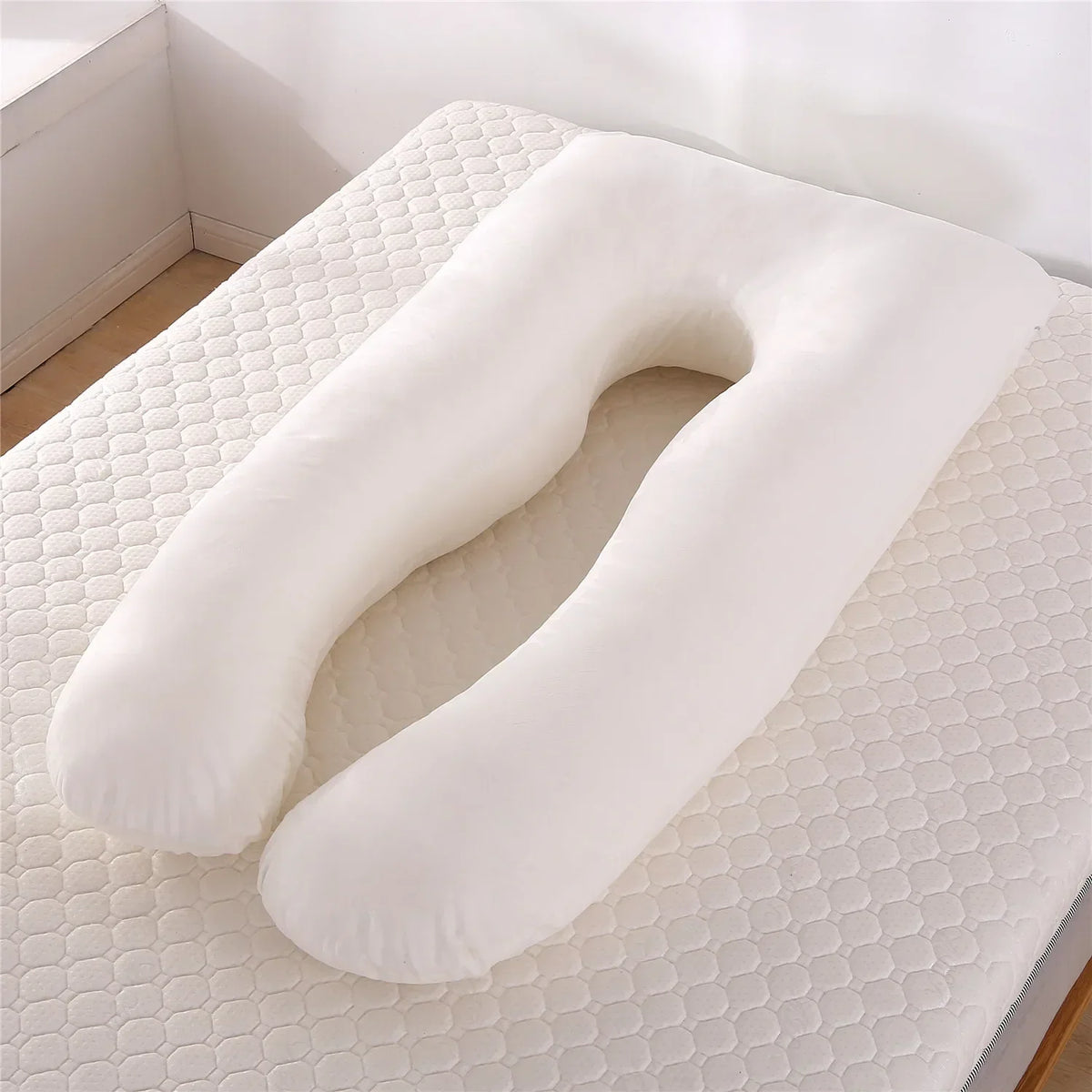 coussin maternité bleu clair forme polyester coton massage voyage literie allaitement