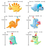 décoration anniversaire figurines dinosaures chapeaux ballons accessoires cartoon piques orange bleu vert