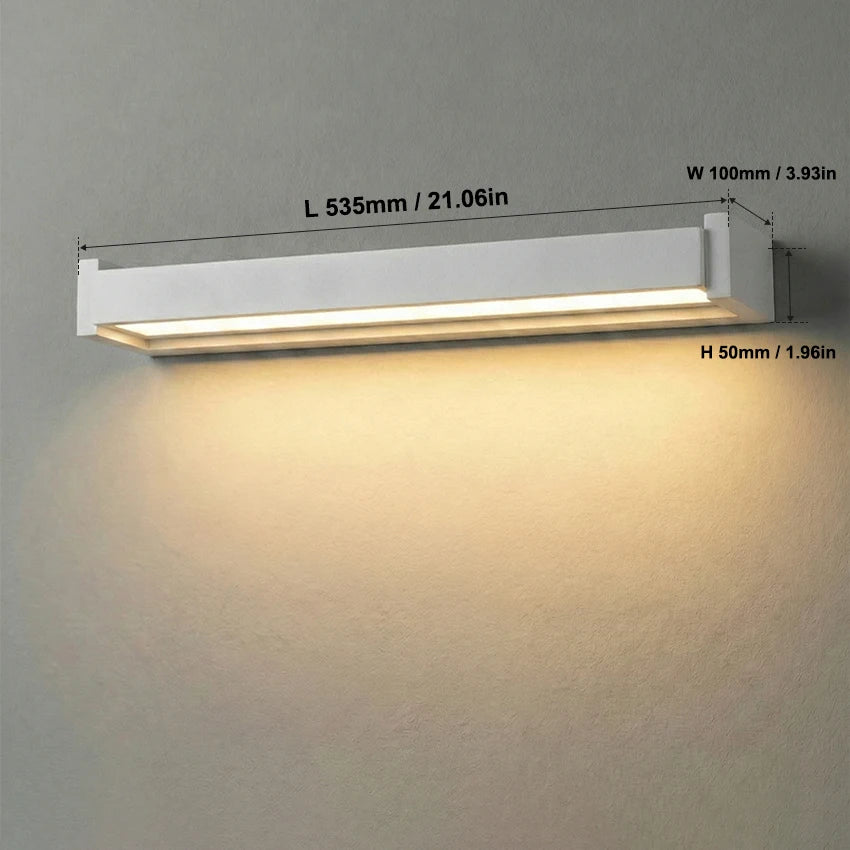 lampe murale led moderne ip65 350 rotatable noir verre trempé 235mm 335mm