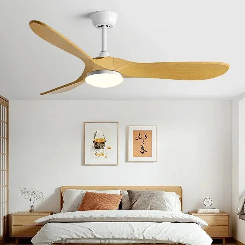 ventilateur led moderne lampe intégrée toucher interrupteur blanc noir bois
