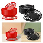 paniers ovales plastique rouge noir grille service alimentaire party trays restaurants