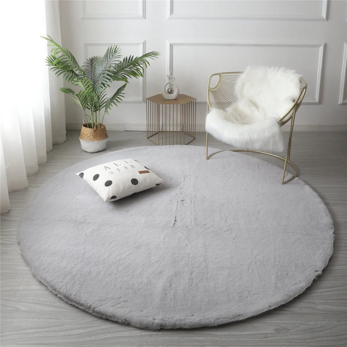 tapis rond velours noir gris moderne maison laveable polyester minimaliste chambre sofa chevet