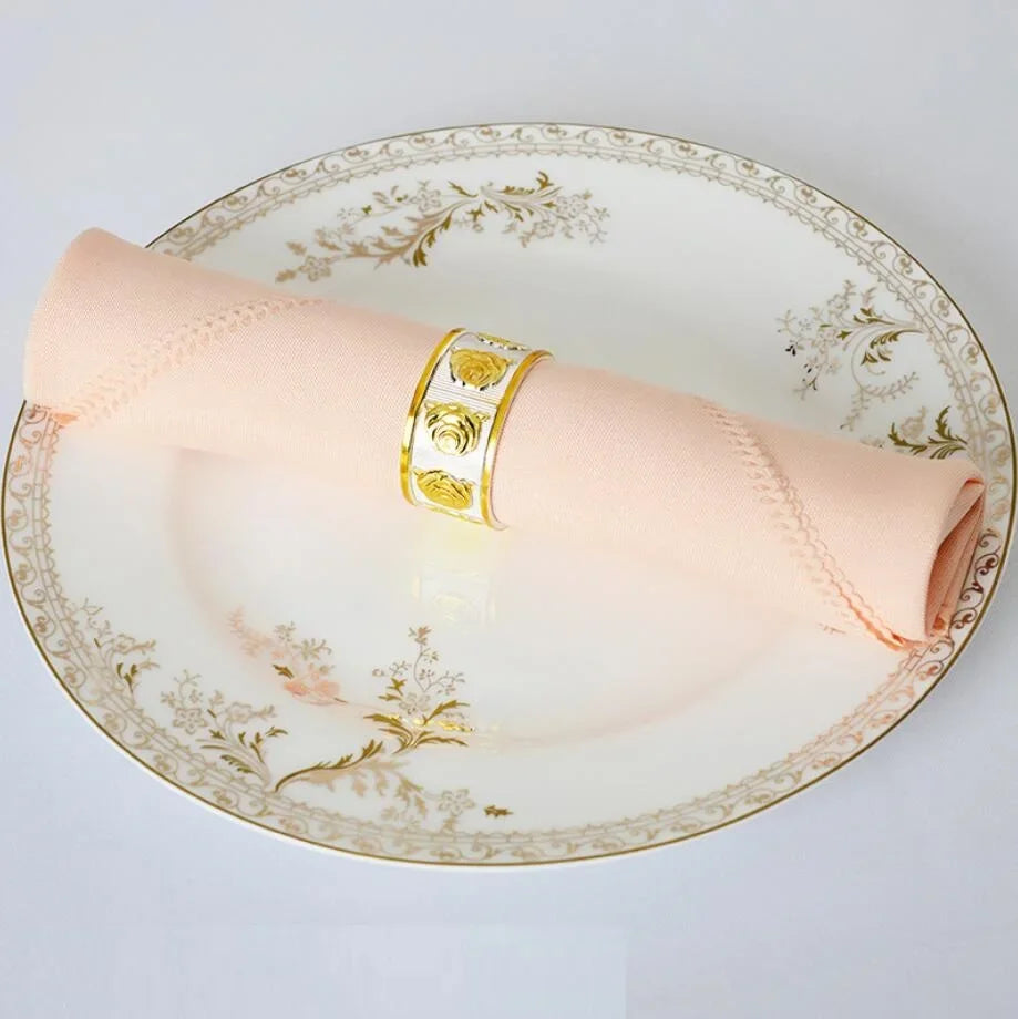 serviette table polyester unie bordure dentelle classique mariage décoration restaurant