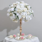 décoration mariage bouquet fleurs artificielles roses hortensias classique intérieur 60cm blanc violet