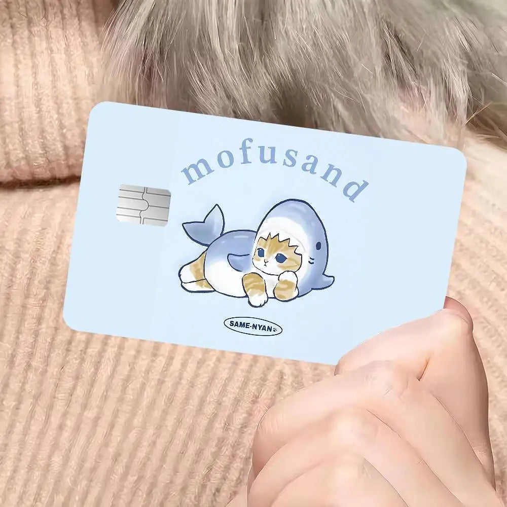 sticker carte crédit dessin animé chats biscuits mofusand waterproo