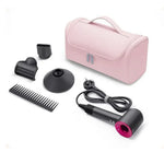 Sac rangement coiffure noir rose gris moderne pratique poignée amovible diffuseur concentrator peigne brosse