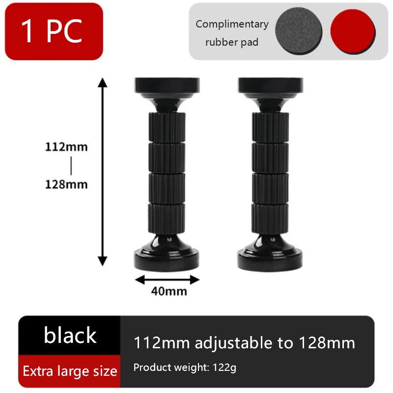 support fixation vis noir bagues rayures modernes anti secouement téléscopique adjustable matériaux attaches auto