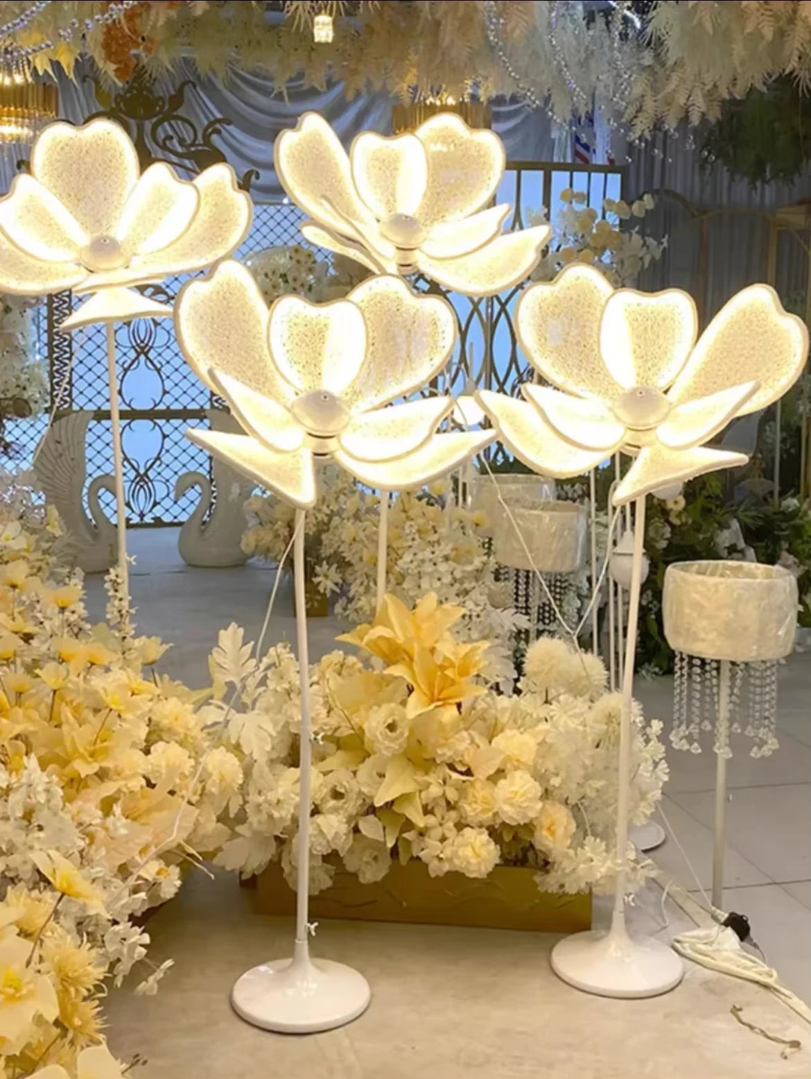 décorations florales lumineuses mariage anniversaire intérieur élégantes modernes transparentes led