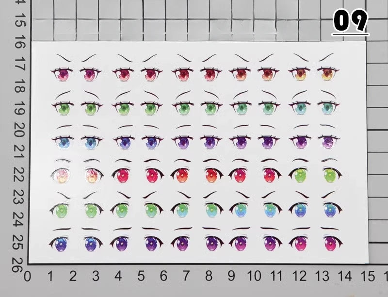 autocollants yeux stylisés multicolores dessin animé adhésifs argile polymère ultra légères diy bricolage travaux