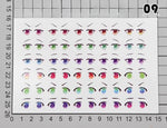 autocollants yeux stylisés multicolores dessin animé adhésifs argile polymère ultra légères diy bricolage travaux