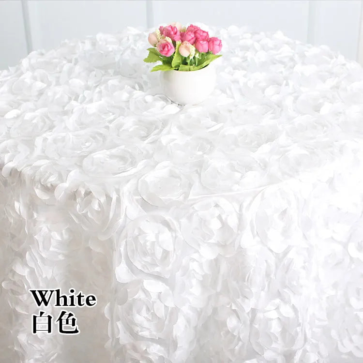 nappe table élégante roses relief violet blanc moderne texturée 120cm rond