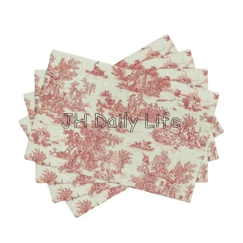 serviettes table toile jouy bleu clair classiques résistantes 12x18 pouces vintage