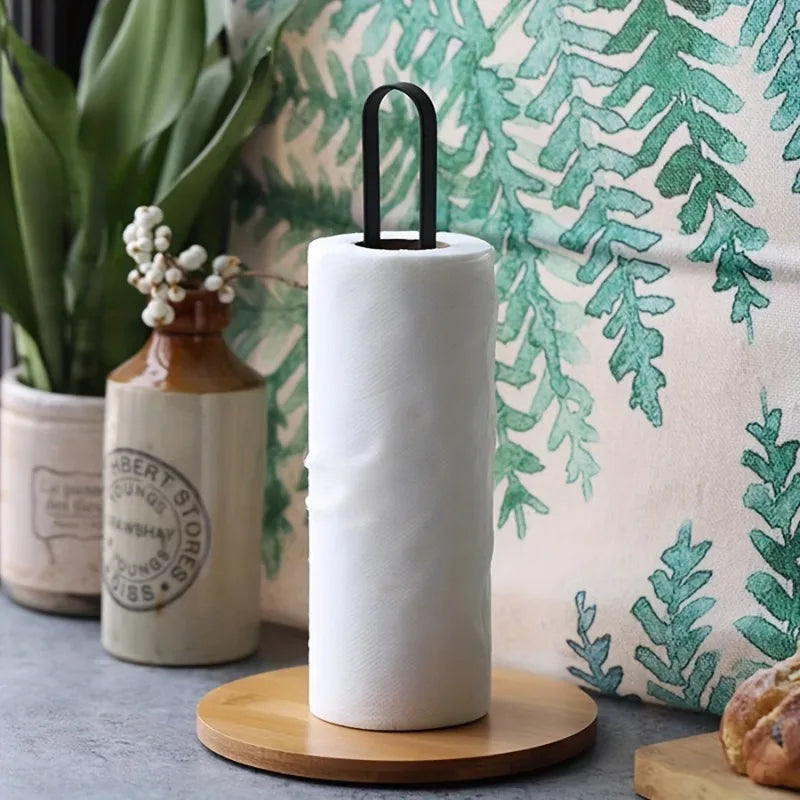 porte rouleau papier cuisine moderne minimaliste noir bois clair blanc vert beige floral