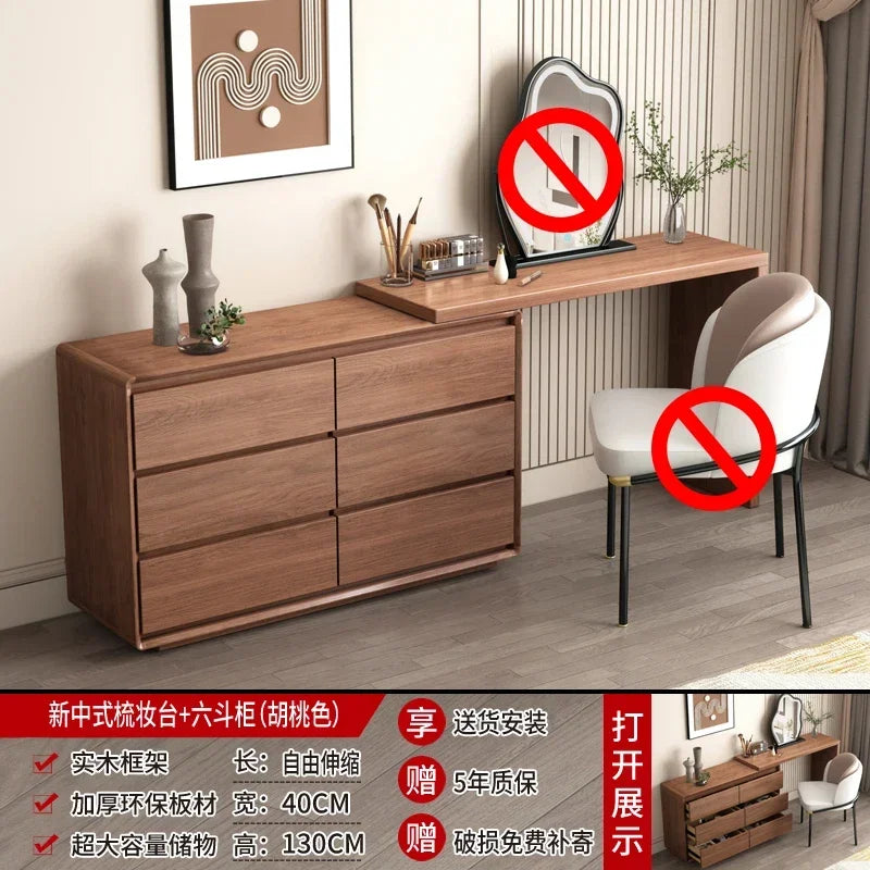 maquillage moderne tabouret plateau amovible tiroirs blanc bois naturel