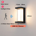 lampe murale led motion sensor extérieure noir moderne étanche ip65 20w
