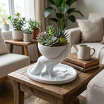 support bijoux blanc main sculptée pot plante moderne ornement décoration intérieure blanc.texture lisse