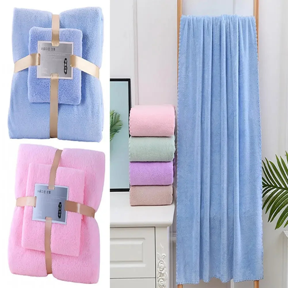 serviette bain douce pelucheuse rose bleu clair moderne 100 polyester lavable rapide absorption 70x140cm