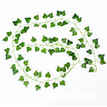 guirlande végétale artificielle feuilles vertes modernes brillantes extérieur accrochée décoration mariage maison festival