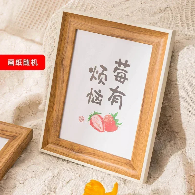 cadre photo bois naturel rustique classique support table salon chambre