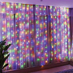 rideau lumineux étoiles blanc multicolore moderne télécommande led 600led 6mx3m transparent vacances