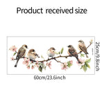 sticker mural multicolore oiseaux branches fleurs artiste clips