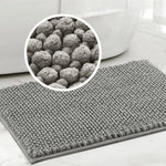 tapis bain microfibre doux gris texture boule coton moderne absorbant rapide séchage