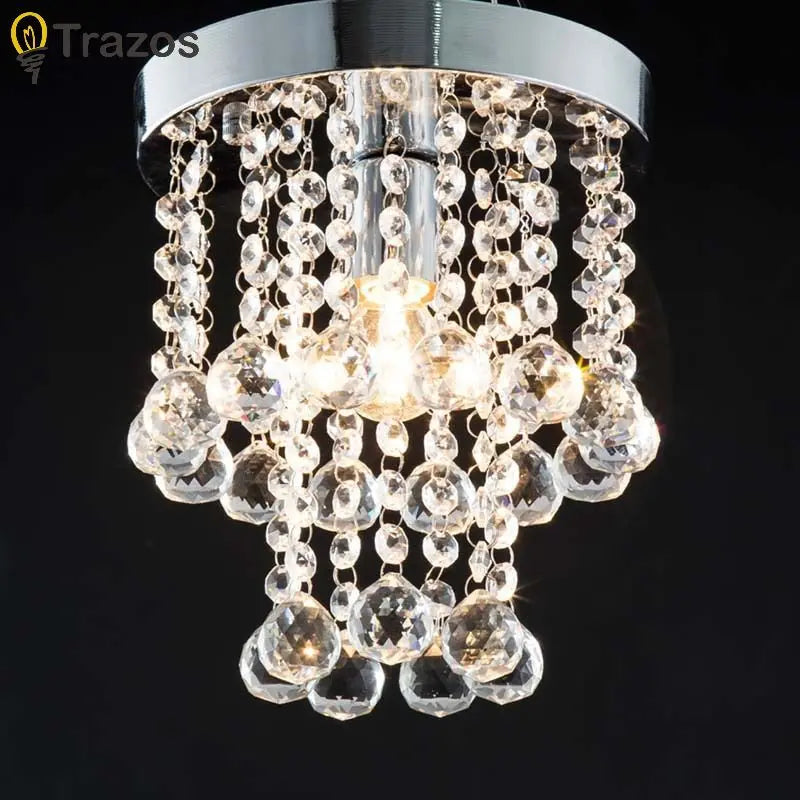 lampe suspendue cristal modernes élégantes transparentes argentées éclairage cuisine montée surface toucher interrupteur led