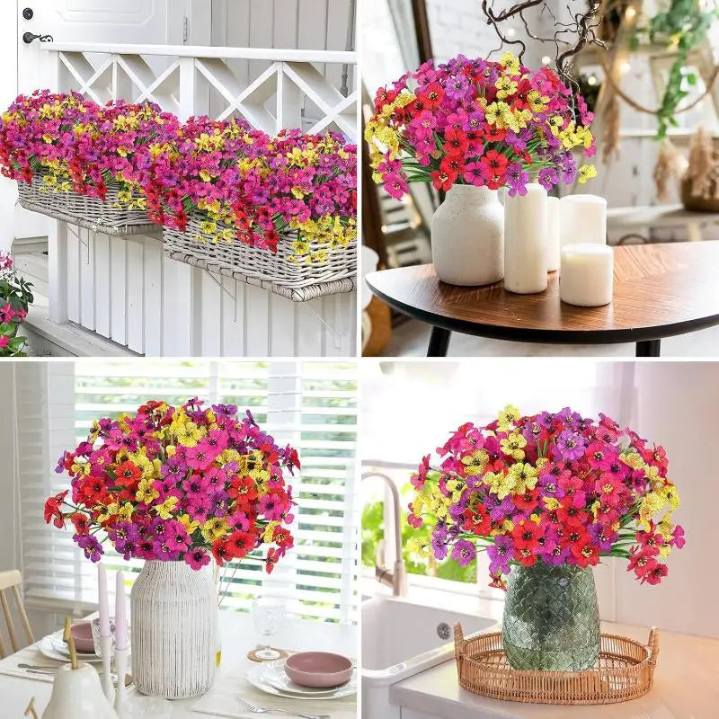 bouquets fleurs artificielles violettes modernes decoration maison intérieur simple petite opacité visible