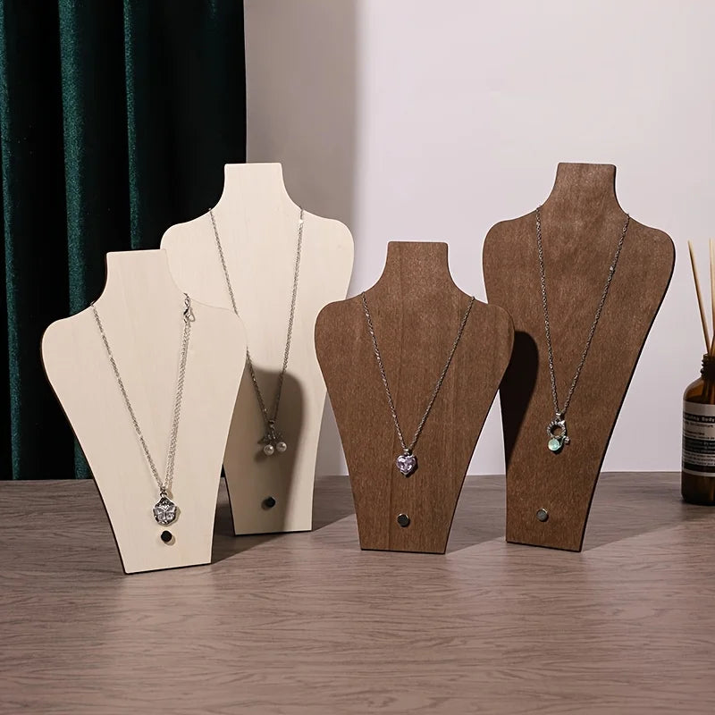 présentoir bijoux bois moderne portable blanc marron chaînes anniversaire mariage festival voyage