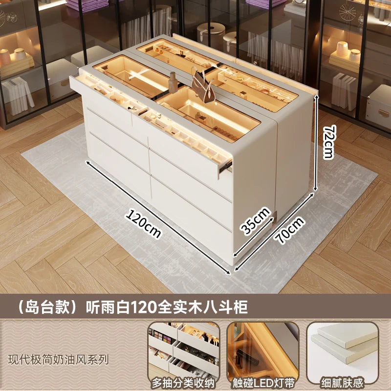 armoire bijoux moderne bois blanc lisse compartiments tiroirs maison 80x35x72cm