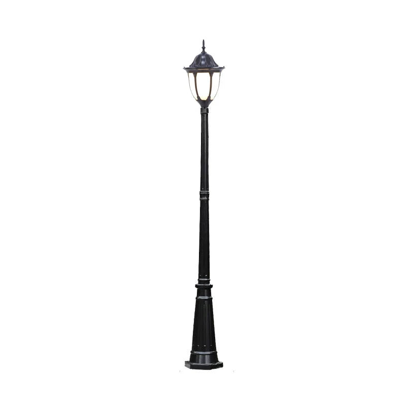 lampe rue or noir classique éclairage public extérieur led ip65 aluminium certifiée