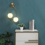 lampes murales modernes globes translucides or blanc bleu jaune gris marron minimaliste fixées mur