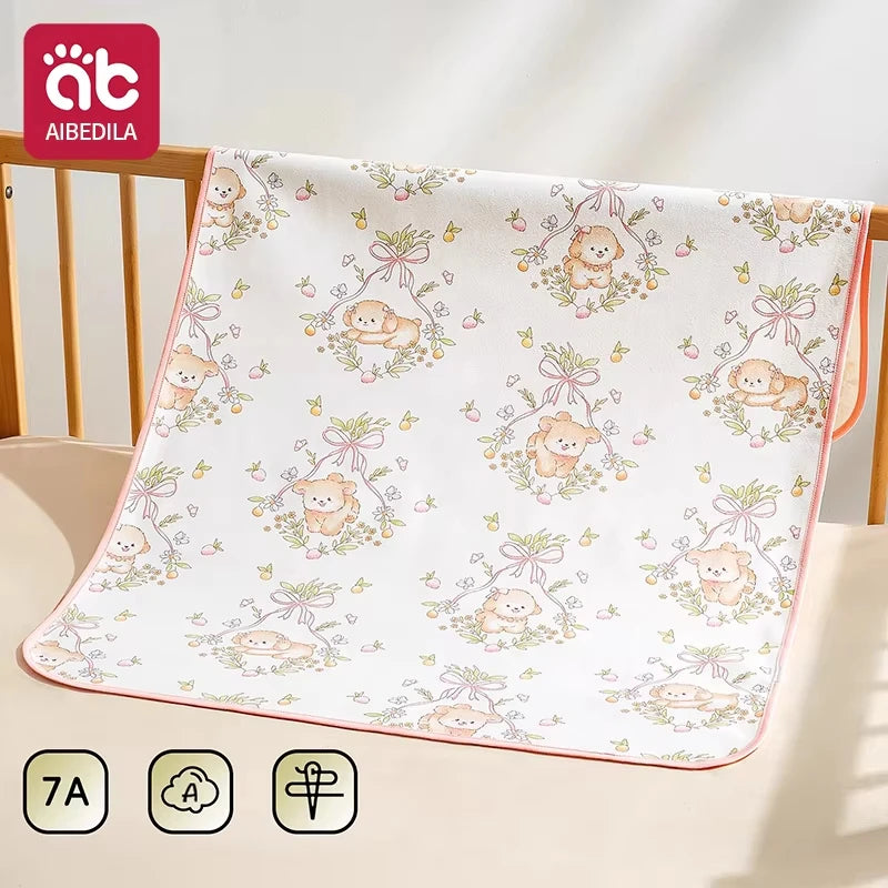 drap bébé panda imprimé doux blanc vert noir orange rose bleu floral