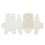 boîte cadeau blanc fleurs dorées ruban classique mariage anniversaire noël saint valentin halloween pâques