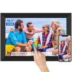 Cadre photo numérique WiFi noir sur table