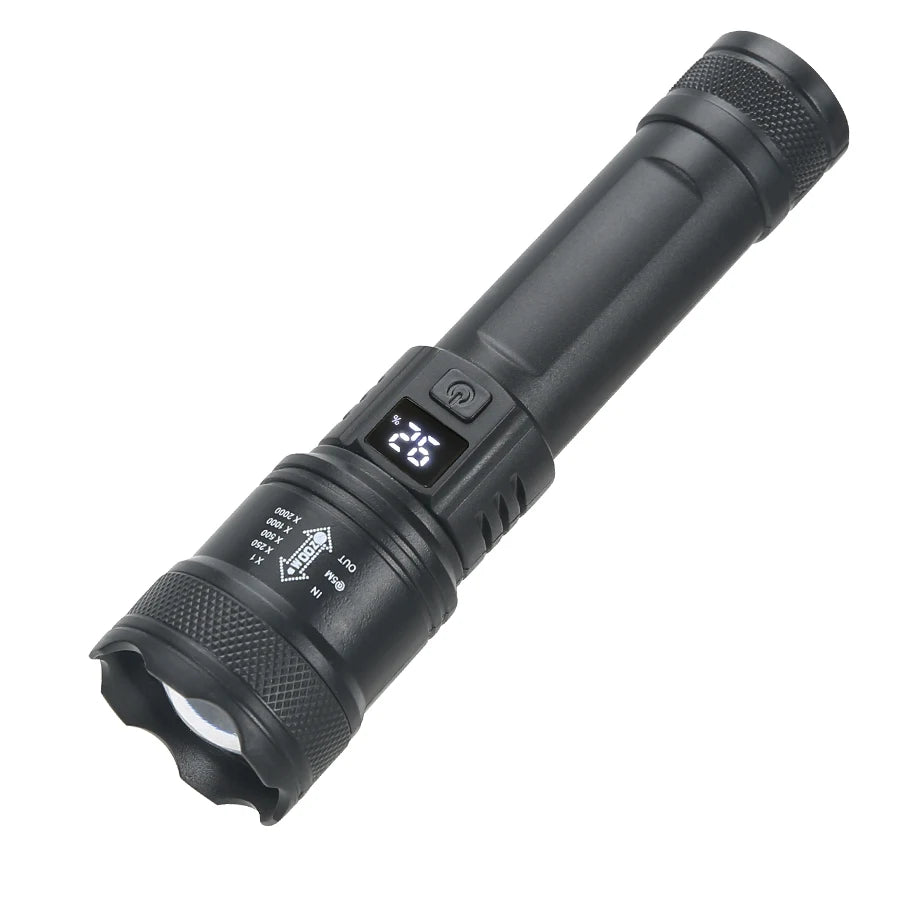 lampe torche rechargeable led 1000lm noir clip étanche 18350 compact usb emergency camping