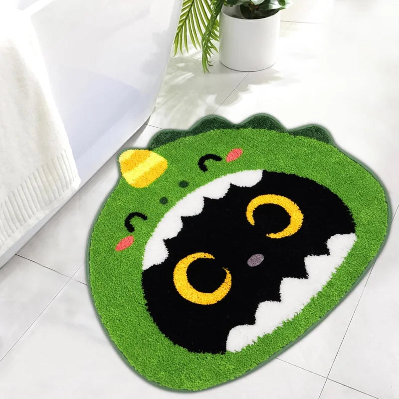 tapis moelleux antidérapant polyester dessin animé moderne maison salon chambre bleu gris vert marron