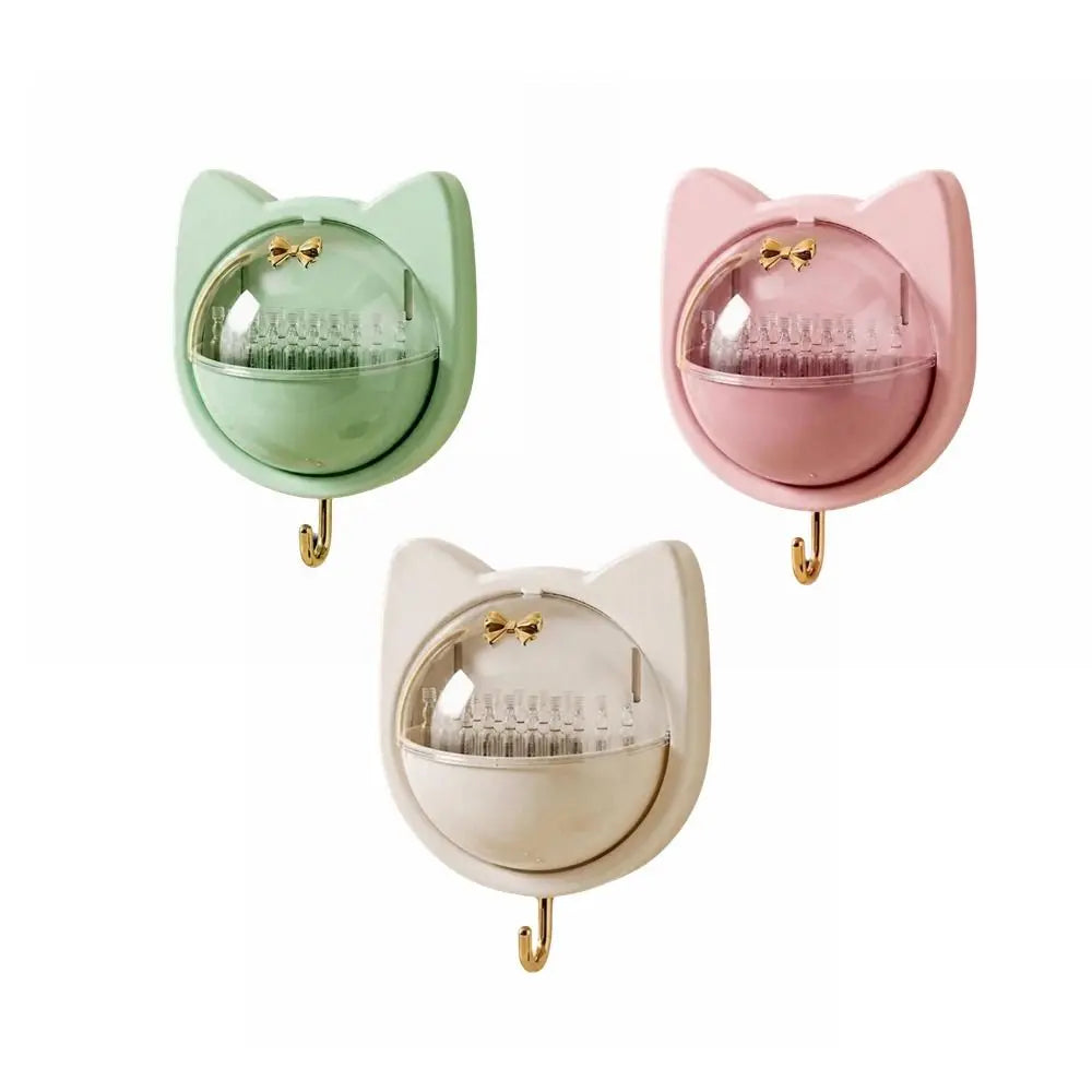 porte bougies mural tête chat couvercle transparent crochets métalliques moderne vert rose pastel