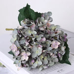 bouquet hydrangeas artificiels soie rose jaune gris bleu violet blanc moderne decoration mariage