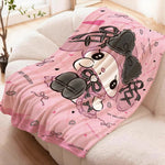 couverture polaire dessins animés coeurs rubans fleurs toutes saisons moderne hand wash polyester