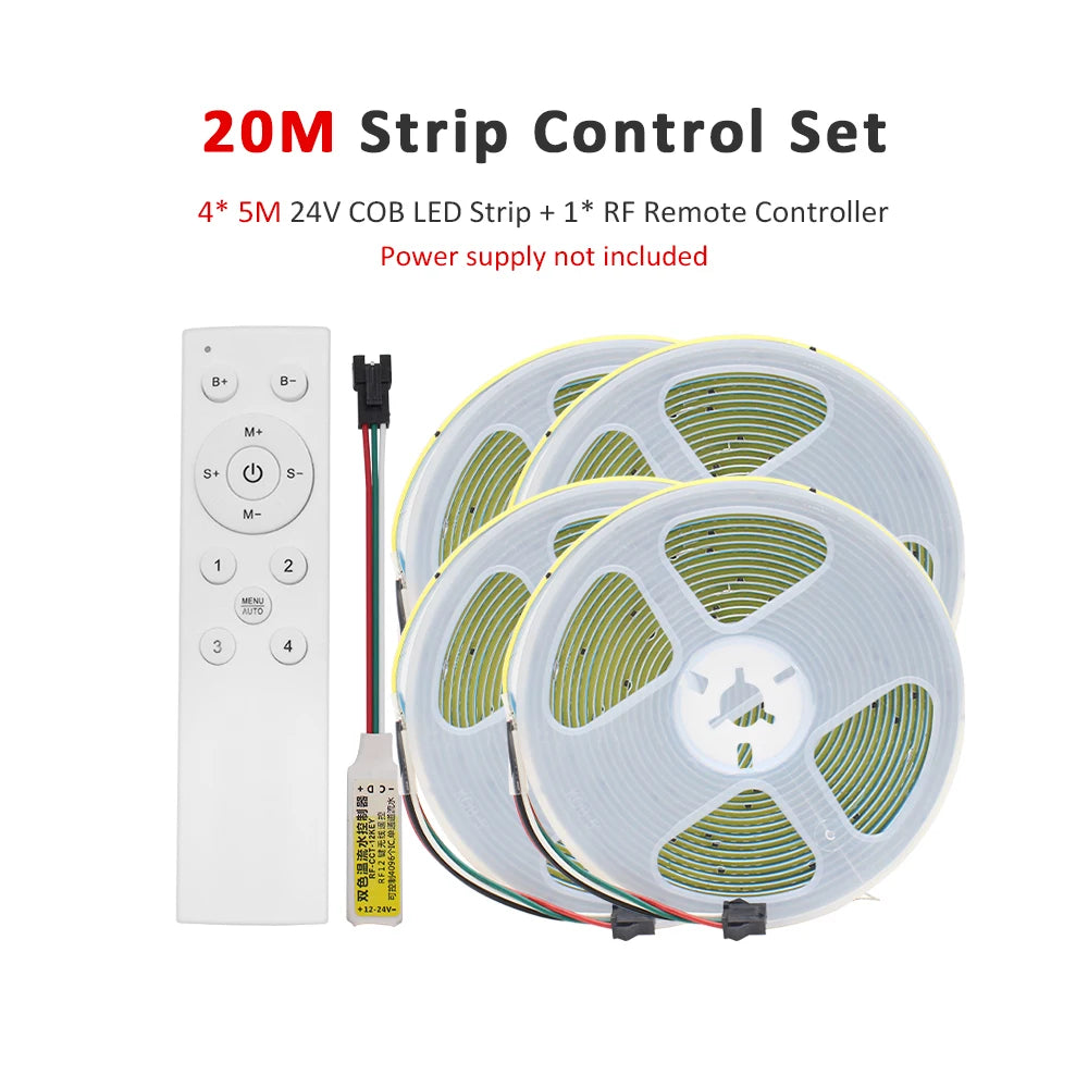 ruban led blanc adhésif moderne contrôle rf 10m 576leds 24v cct dualwhite