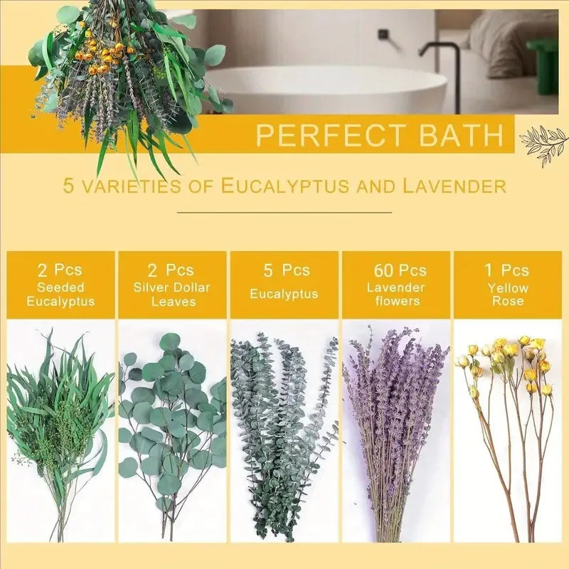bouquet fleurs séchées naturel eucalyptus lavande vert jaune violet décoration intérieure bohème rustique