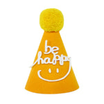 chapeau festif happy birthday étoiles dorées rubans pompons sourires