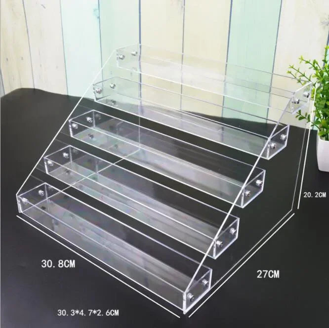présentoirs cosmétiques transparents étagères réutilisables moderne supports vis fixés minimalistes