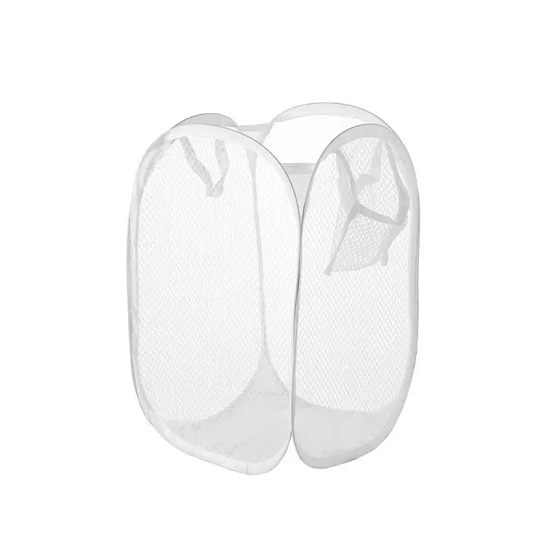 paniers linge pliables blanc noir maille minimaliste moderne poches filetintérieur ajouré