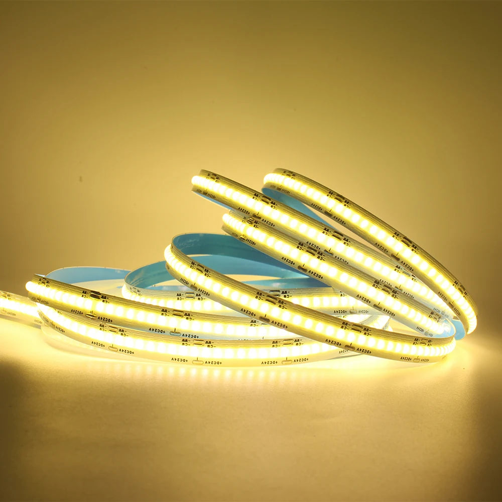 Ruban led cob blanc 2700 6500k 512 leds 24v moderne adhésif 50000h